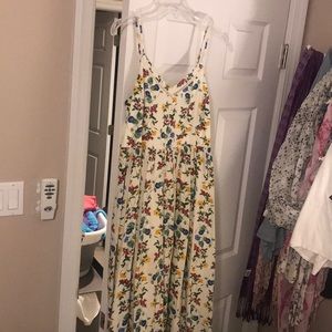 Sleeveless strappy summer dress . Mid calf length